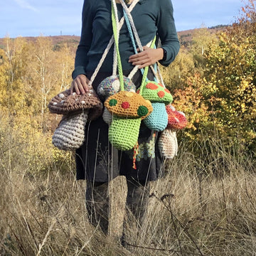 Crochet mushroom bag