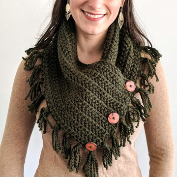 There & Back Again Button Cowl