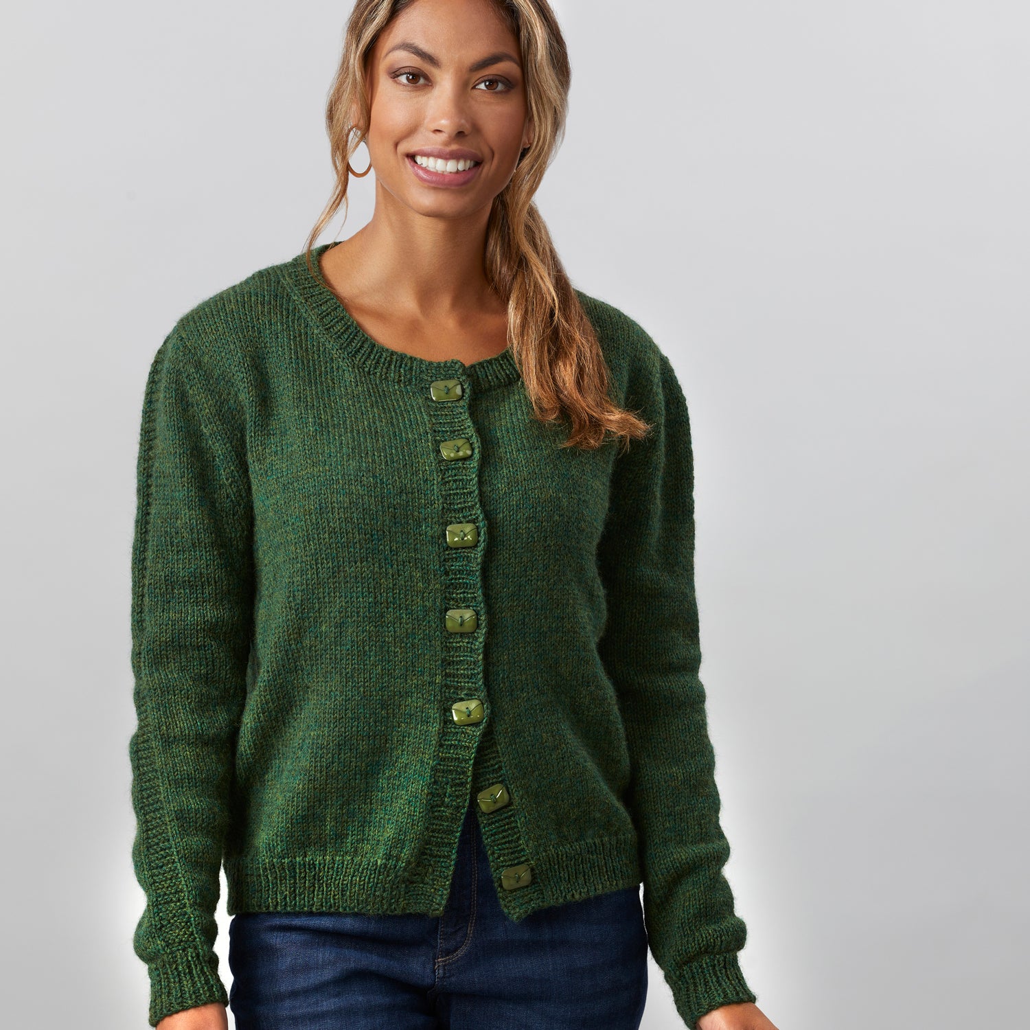 B9 Basic Set-in Sleeve Cardigan - Knitting Pattern for Women in Valley Yarns Northampton