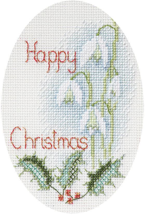 Derwentwater Designs Snowdrops Card Cross Stitch Kit - 12.5cm x 18cm