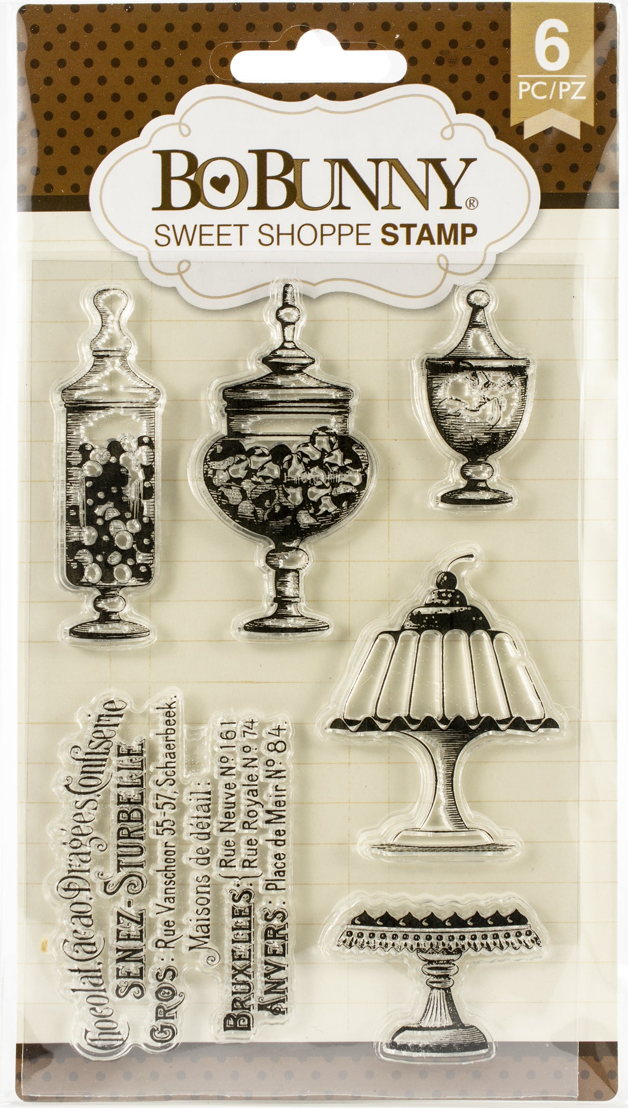 American Crafts BoBunny Clear Stamps 4"X6" - Sweet Moments-Sweet Shoppe