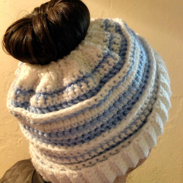 Alison Messy Bun Beanie Crochet Ppattern