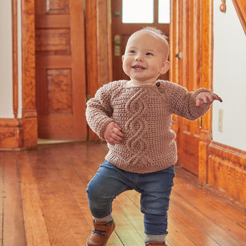 Vintage Baby Crochet Cable Sweater