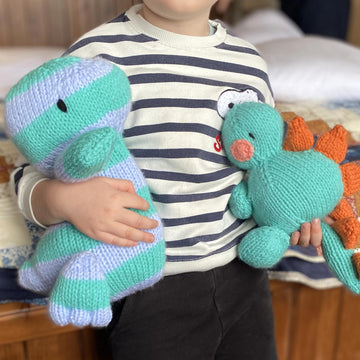 Dinosaur Value Set of Two Knitting Patterns- Chubby Stegosaurus and Baby Tyrannosaurus Rex