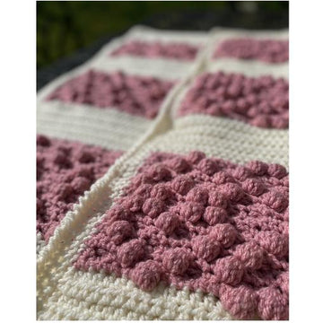 Double Sided Bobble Heart Blanket US terminology By Melu Crochet