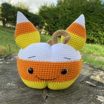 Candy Corn Pumpkin Cat