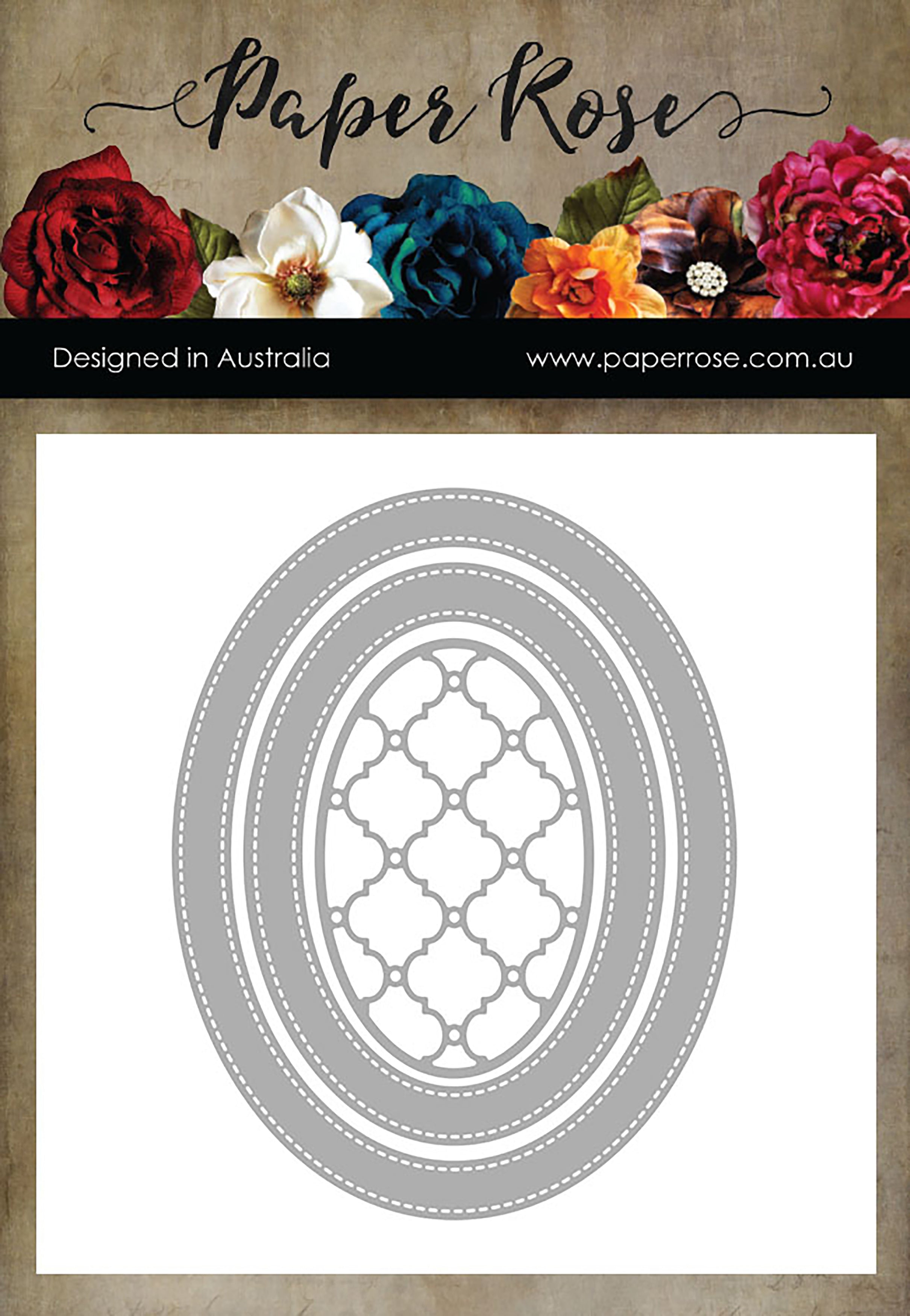 Paper Rose Dies - Stitched Oval Frames