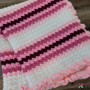Sweet Pea Wattle Stitch Crochet Blanket