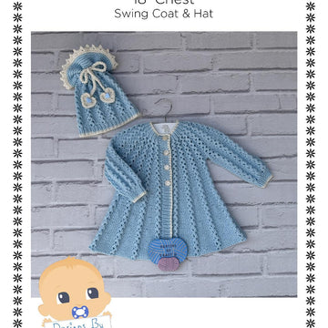 Sharan Baby Swing Coat knitting pattern, 18 inch chest 3-6mths
