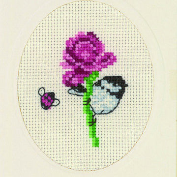Permin Flowercard - Rose Cross Stitch Kit