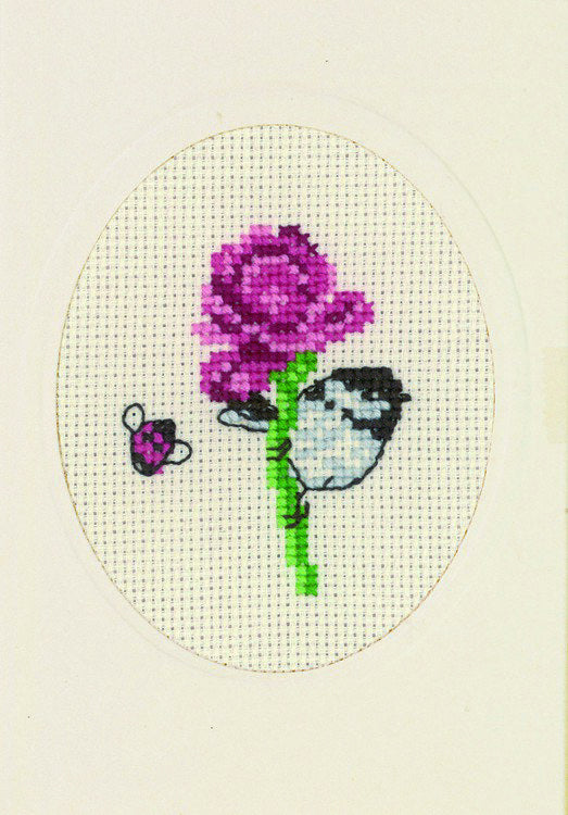 Permin Flowercard - Rose Cross Stitch Kit