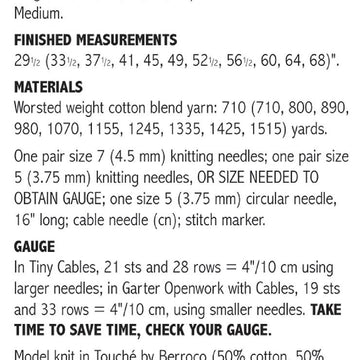 Tiny Cable Pullover #144