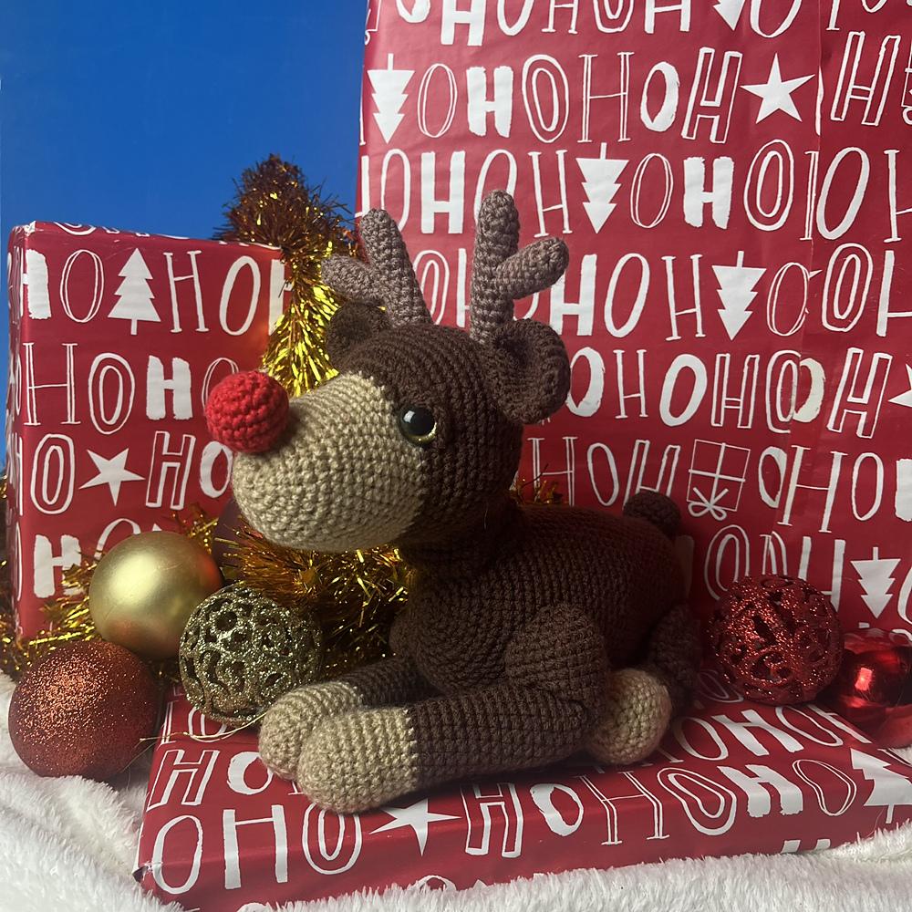 Rentier liegend Amigurumi