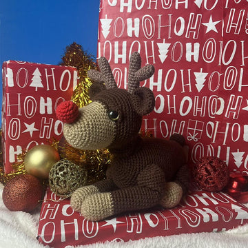 Rentier liegend Amigurumi