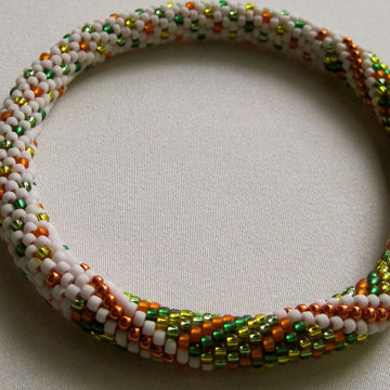 Little Dots and Spirals Bead Crochet Bangle