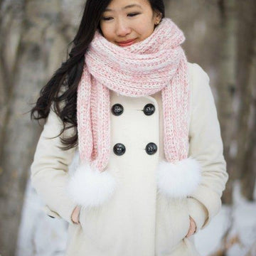 Snow Puff Ribbed Beanie & Scarf