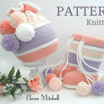 Knitting PATTERN Baby Hat and Booties Baby Boy Baby Girl