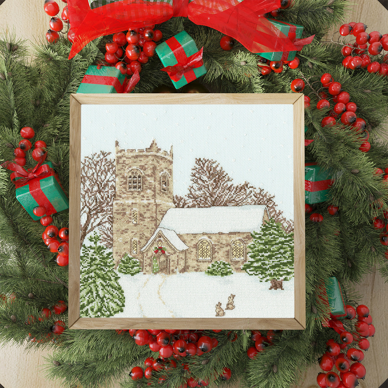 Bothy Threads Country Church Cross Stitch Kit - 26 x 26cm