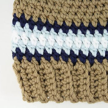 Crocheted Beanie with Ribbed Edge