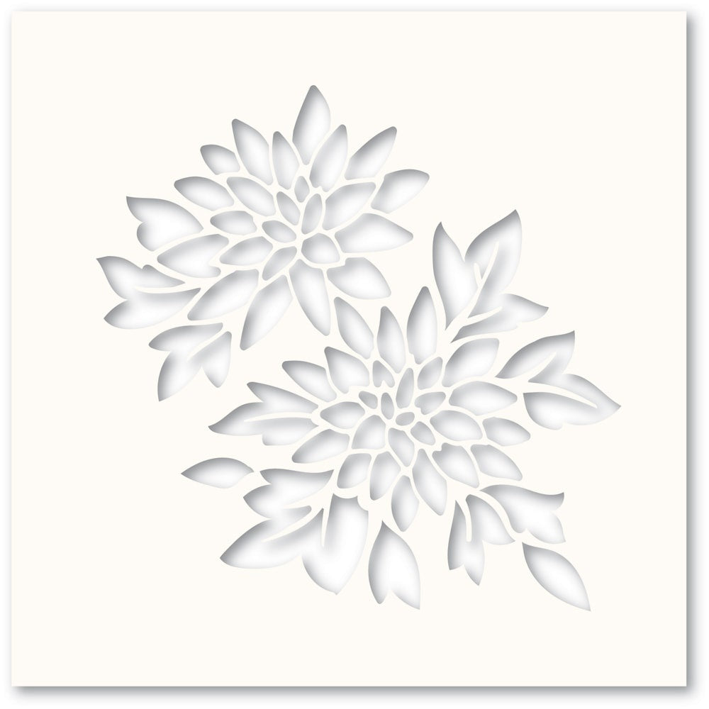 Memory Box Poppystamps Stencil 6"X6" - Chrysanthemum