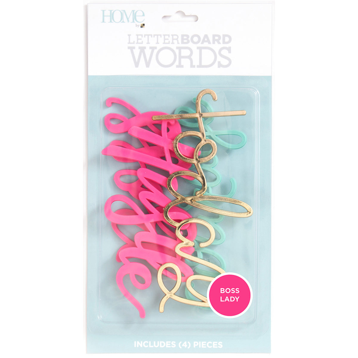 American Crafts DCWV Letterboard Words 4/Pkg - Boss Lady/Office
