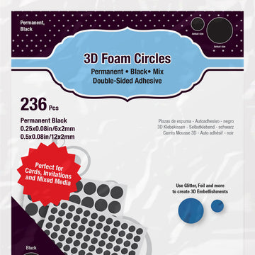 3L Scrapbook Adhesives 3D Foam Circles - Black, Assorted Sizes