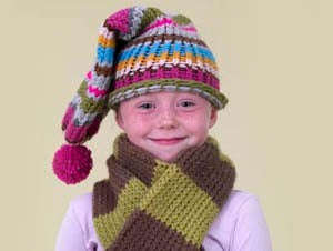 Knifty Knitter Striped Toboggan Cap in Lion Brand Wool-Ease