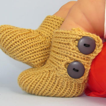 Baby All Rib Button Up Booties (Bootees)