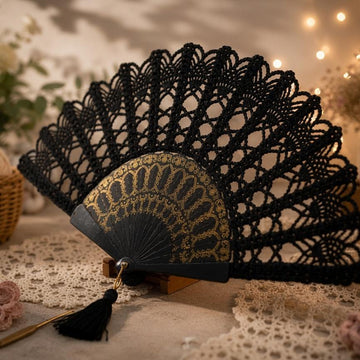 Crochet Hand Fan Pattern PDF + Video Tutorial | Lace Folding Fan