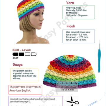 Crochet rainbow hat