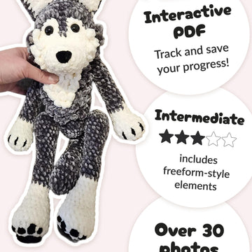 Woolfi the Wolf - ADHD-friendly Crochet Pattern