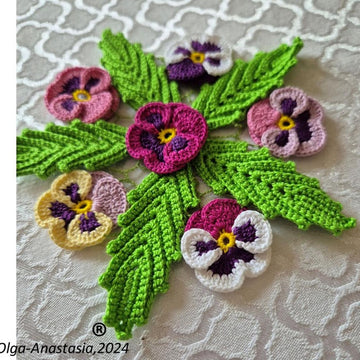 Floral table napkin Irish crochet lace 2