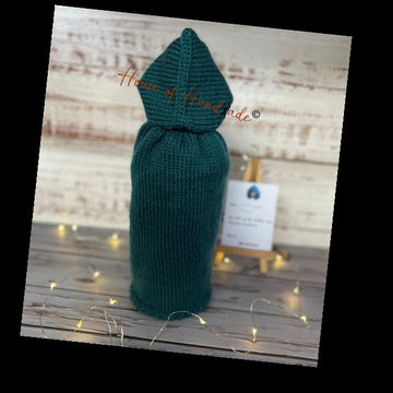 Hooded Cloak with Lantern Wine Bottle Cover Knitting Pattern