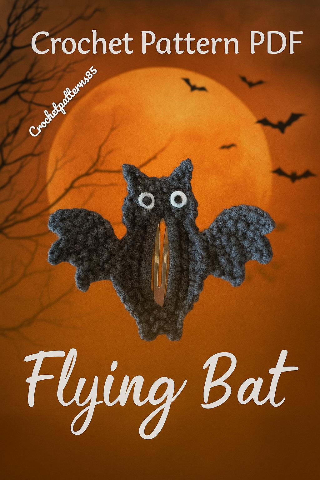 Flying Bat Halloween Hair Clip English-US