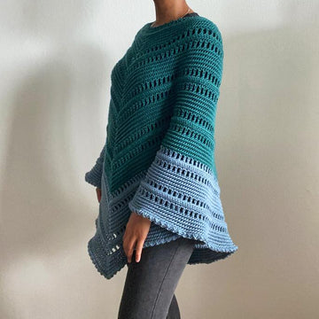 Crochet poncho pattern: crochet poncho, crochet slipover, crochet pattern  PDF