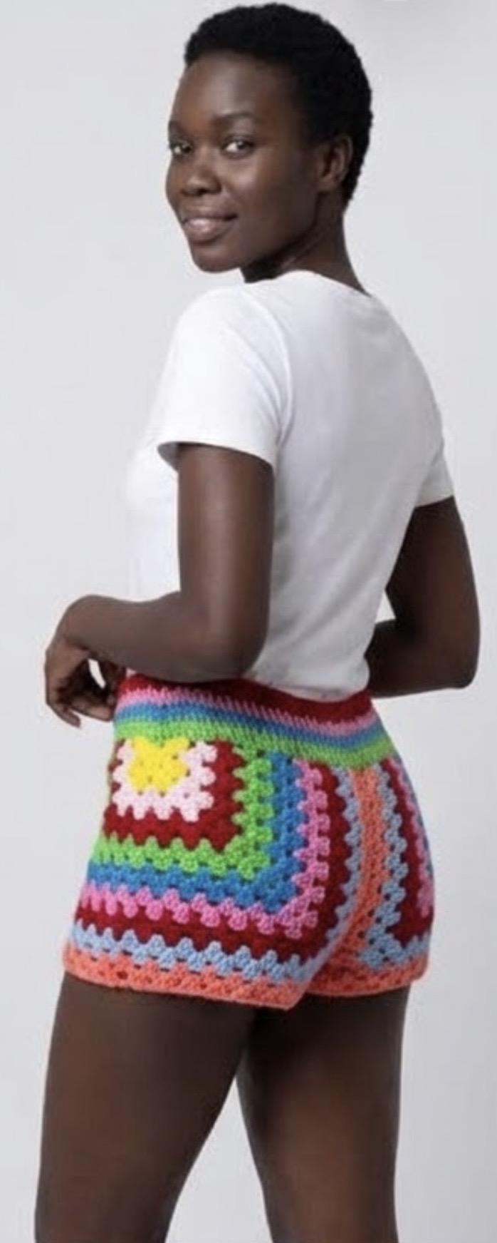 Asymmetric Crochet Shorts