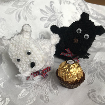 SCOTTIE THE TERRIER KNITTING PATTERN CREME EGG OR FERRERO COVER