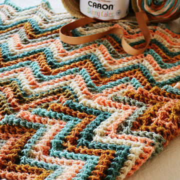 Zigzag Waffle Chevron Blanket