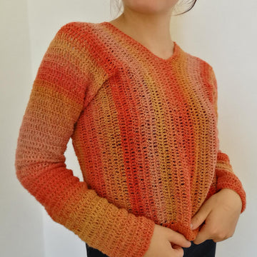 Lace checkered sweater