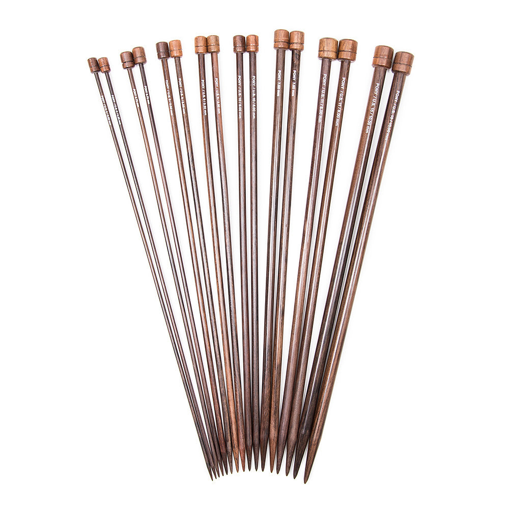 Pony Rosewood Single Point Needles 35cm