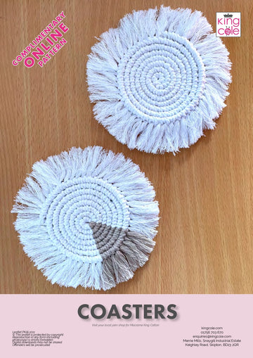 Spiral Coaster Knotted in King Cole Macrame Recycled Cotton – PKAL1011 – Complimentary downloadable PDF Pattern
