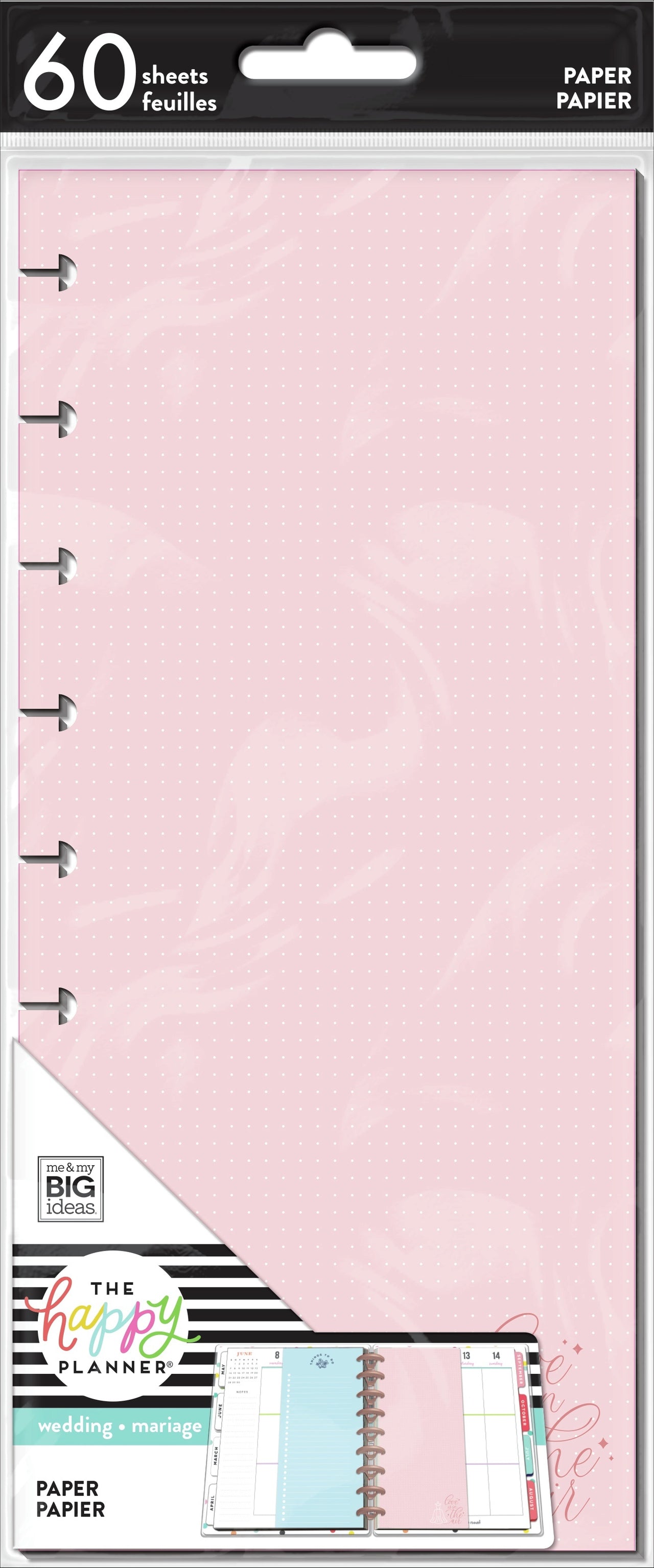 Happy Planner Medium Half Sheet Fill Paper 60/Pkg - Wedding