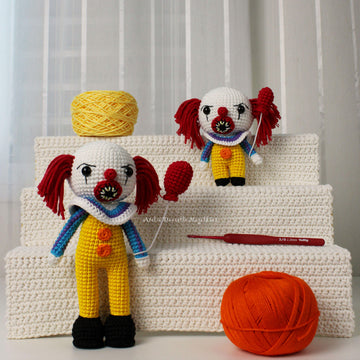 Pennywise Amigurumi Pattern Bundle – Large & Chibi Crochet PDF Set