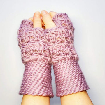 Star Stitch Fingerless Mittens