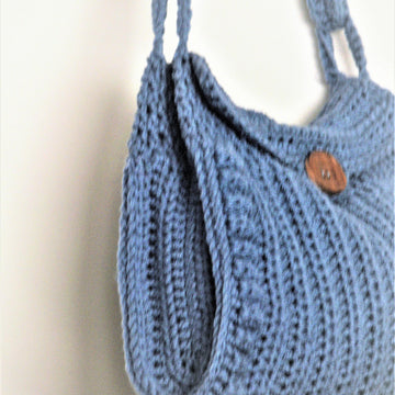 Crochet Blue Jeans Tote Bag # 308