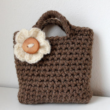 Girls crochet flower bag purse