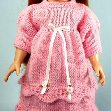 Renaissance Princess Dress,  Knitting Patterns fit American Girl and other 18-Inch Dolls