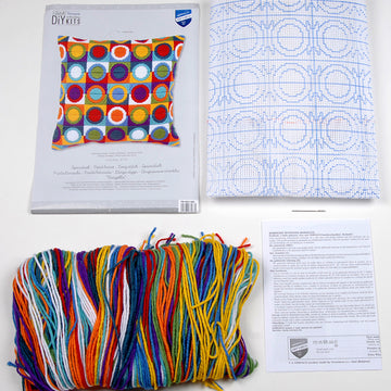 Vervaco Varicoloured Circles Long Stitch Cushion Front - 40 x 40cm