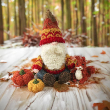 Autumn Gnome with Squirrel