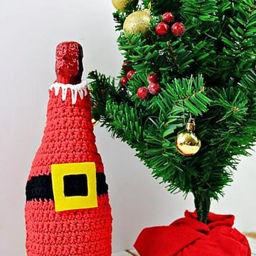 Wine Bottle Santa Apron